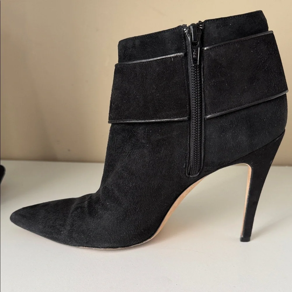 Manolo Blahnik Black Heeled Boots with Buckle - Picture 6 of 13